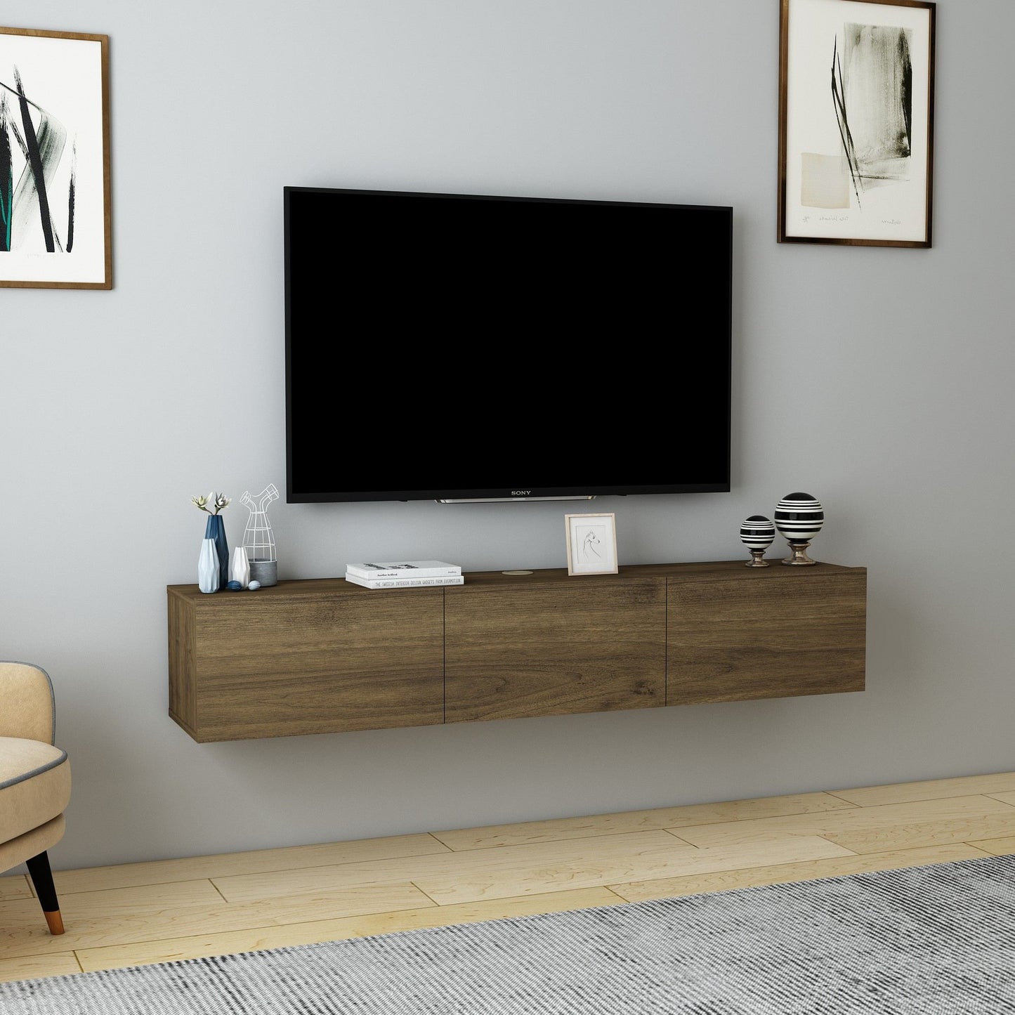 Έπιπλο Τηλεόρασης TV Βάση Σύνθεση Καρυδί | 935CMN1455