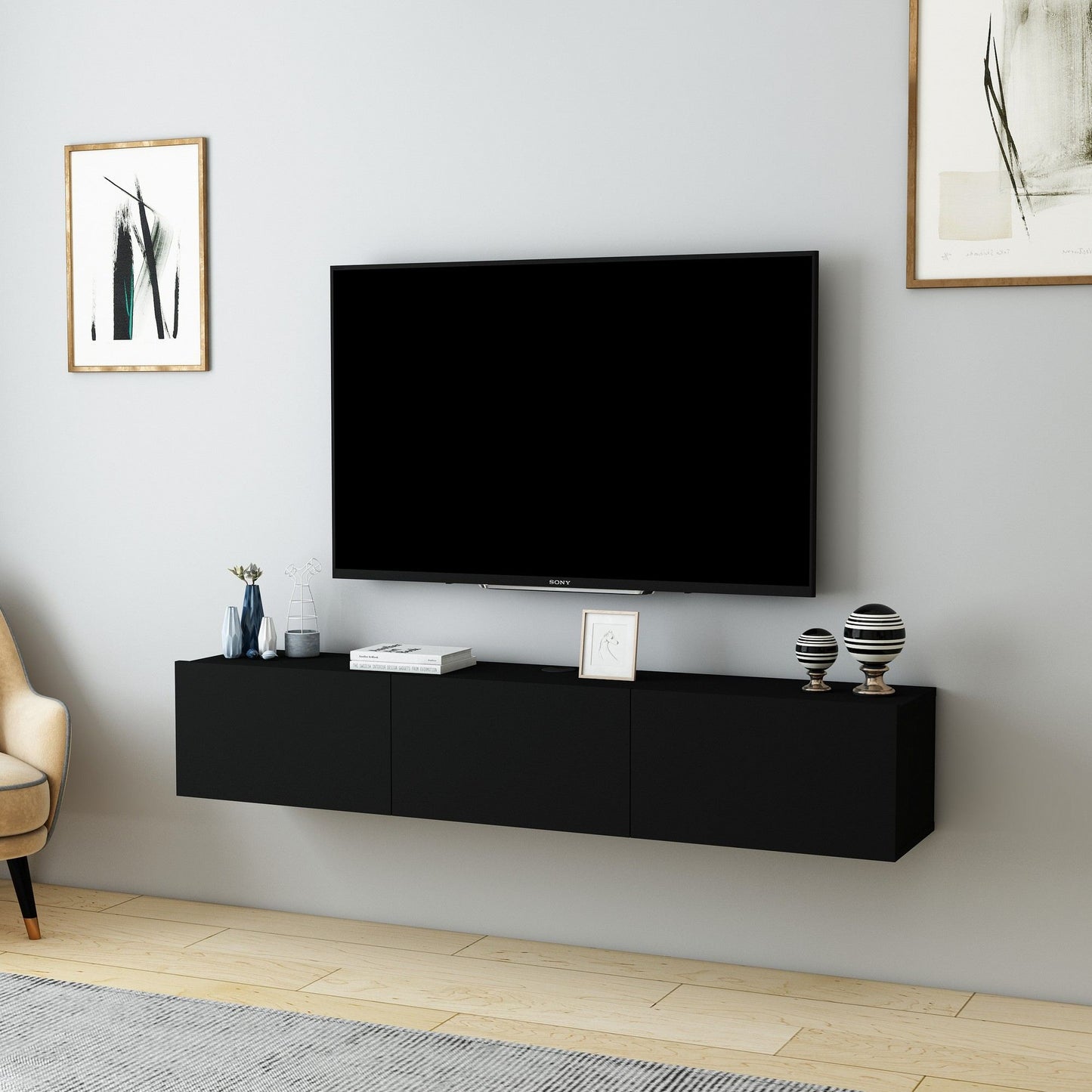 Έπιπλο Τηλεόρασης TV Βάση Σύνθεση Μαύρο | 935CMN1457