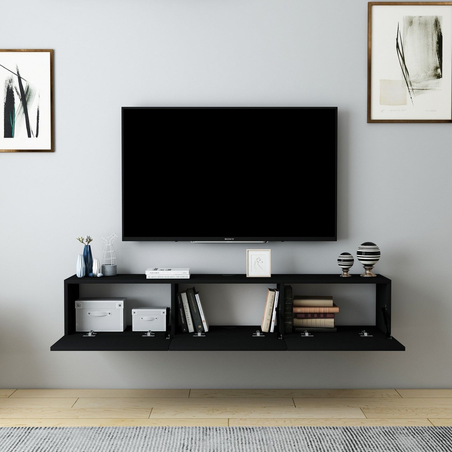 Έπιπλο Τηλεόρασης TV Βάση Σύνθεση Μαύρο | 935CMN1457