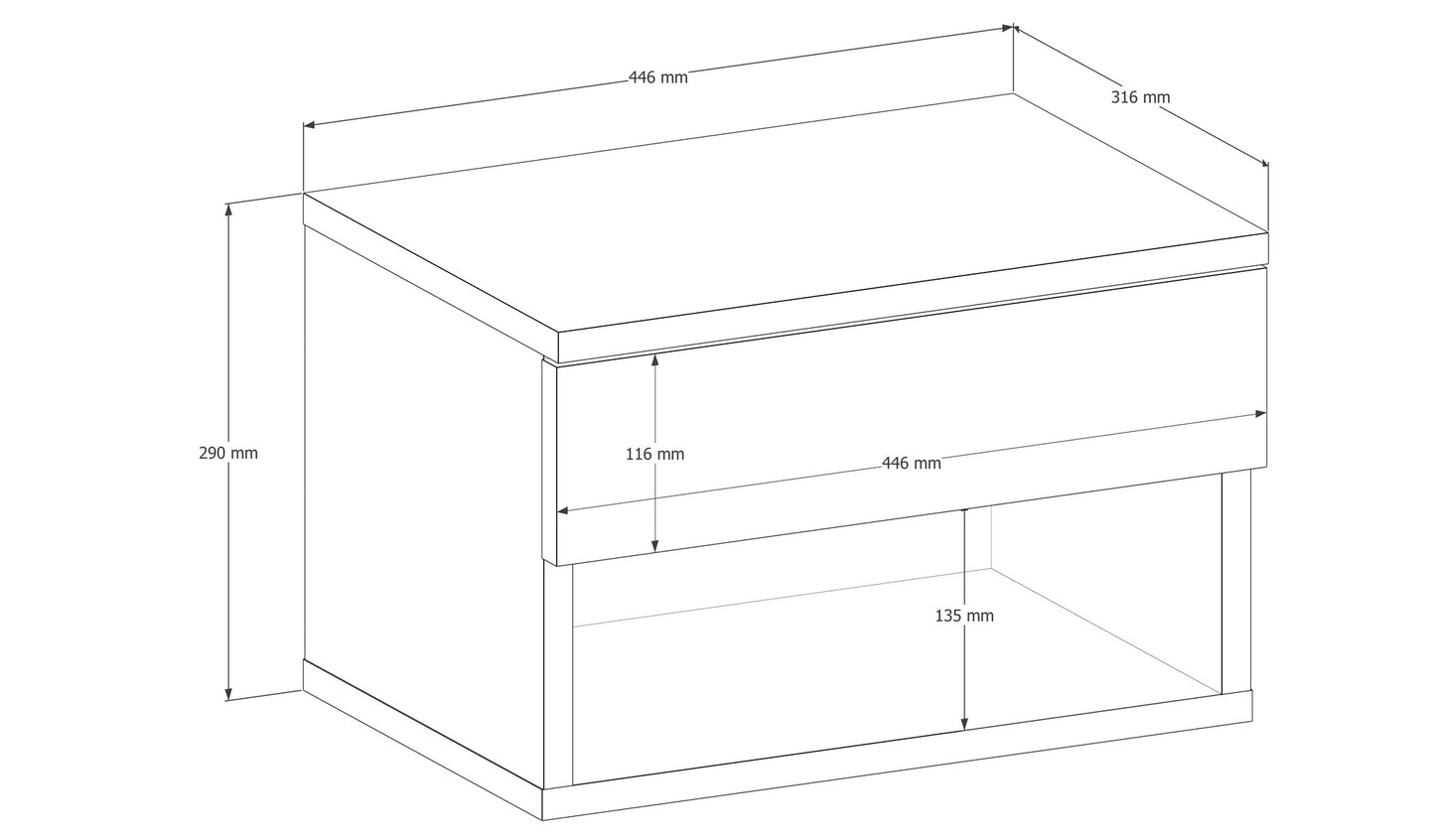 Κομοδίνο Βοηθητικό Τραπεζάκι 42x53x13,8 εκ. | 935CMN2407