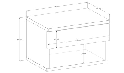 Κομοδίνο Βοηθητικό Τραπεζάκι 42x53x13,8 εκ. | 935CMN2407