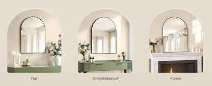 Καθρέφτης Επιτοίχιος με πλαίσιο Αλουμινίου Καμπυλωτός Άθραυστος Χρυσό και Μαύρο LW-M011AB01