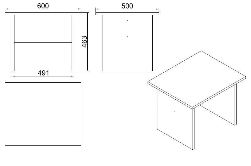 Τραπεζάκι Σαλονιού Καρυδί - Ανθρακί 60 x 50 x 46,3 εκ GR956LCS1201