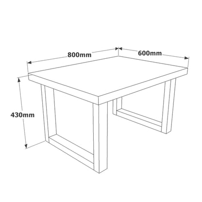 Τραπεζάκι Σαλονιού Καρυδί - Ανθρακί 80 x 60 x 43 εκ GR956LCS1204