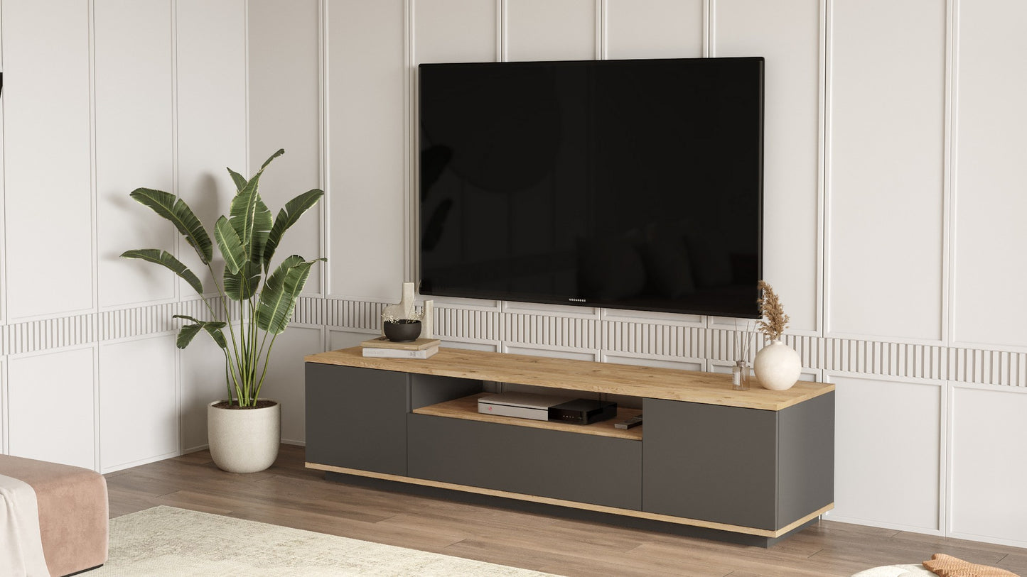 Έπιπλο Τηλεόρασης TV Βάση Σύνθεση Atlantic Pine Ανθρακί | 956LCS1609