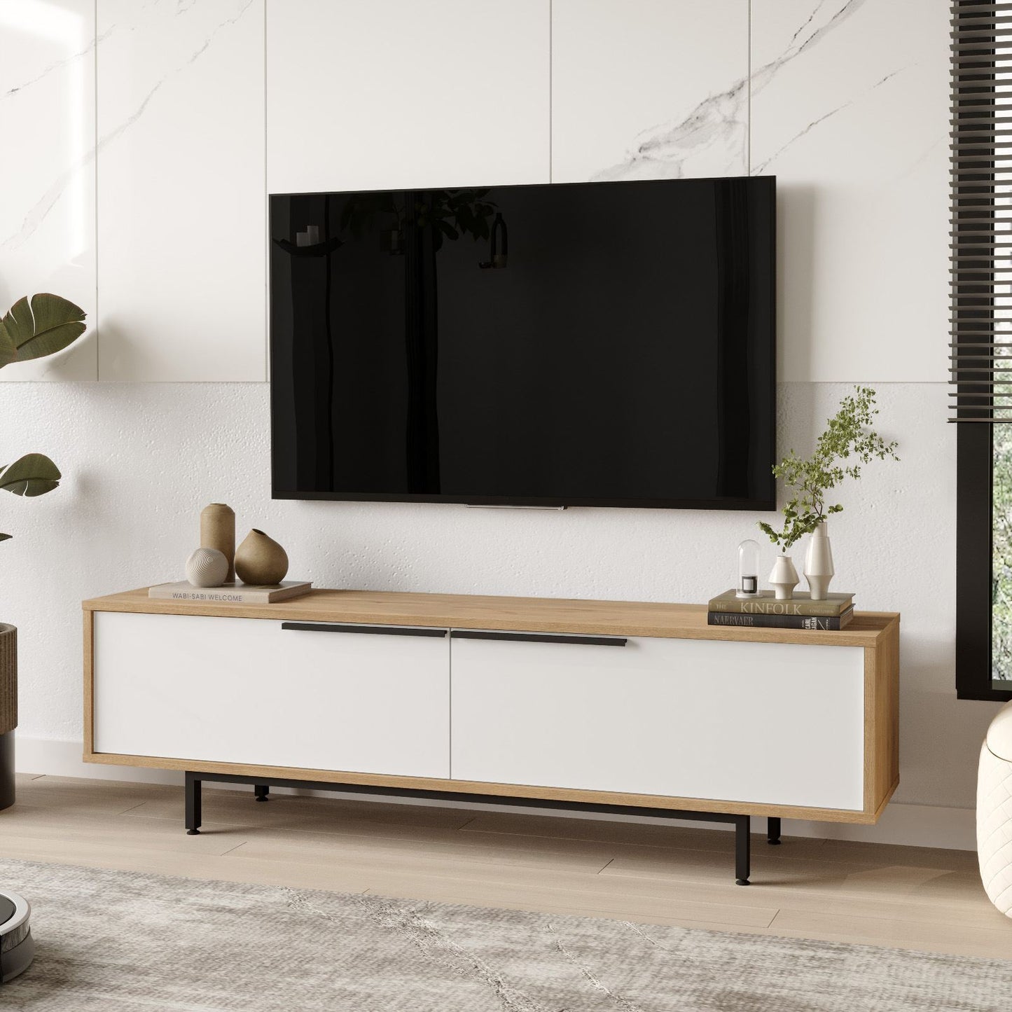 Έπιπλο Τηλεόρασης TV Βάση Σύνθεση Δρυς Λευκό | 956LCS1694