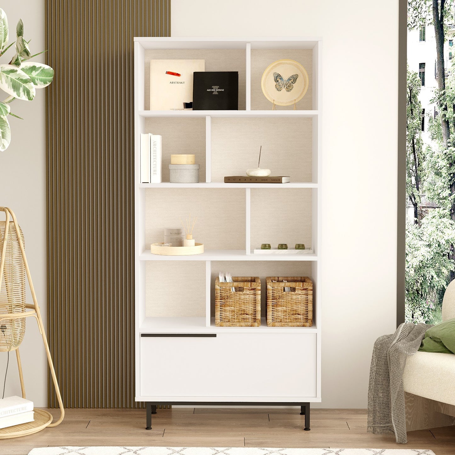 Βιβλιοθήκη 83,9 × 29,5 × 175,6 εκ. Λευκό GR956LCS3444