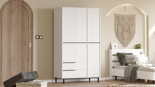 Ντουλάπα 112.2x195.6x55 εκ Λευκό 956LCS3495