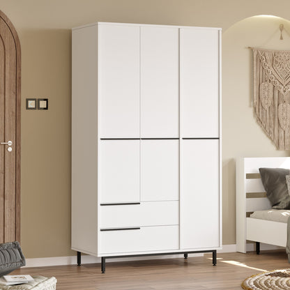 Ντουλάπα 112.2x195.6x55 εκ Λευκό 956LCS3495