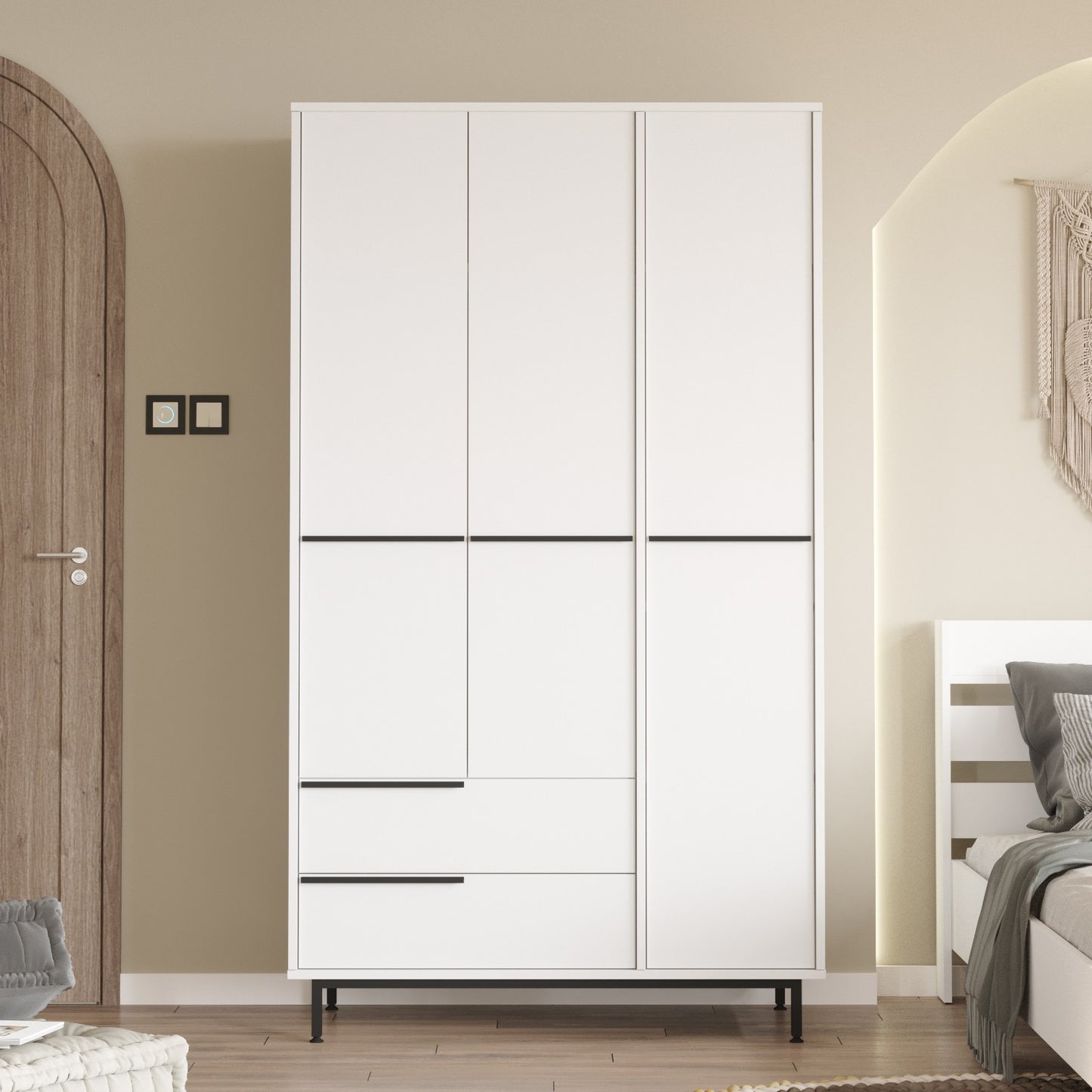 Ντουλάπα 112.2x195.6x55 εκ Λευκό 956LCS3495