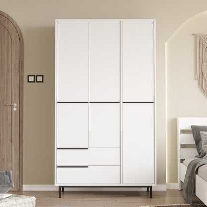 Ντουλάπα 112.2x195.6x55 εκ Λευκό 956LCS3495