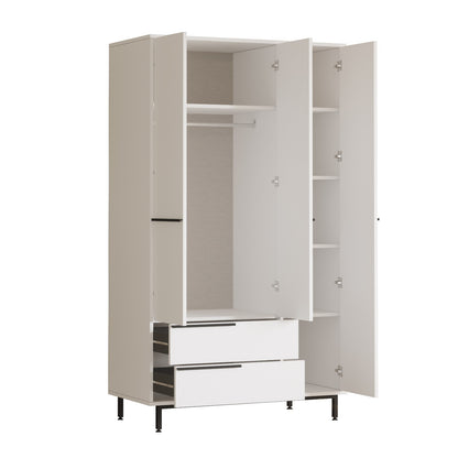 Ντουλάπα 112.2x195.6x55 εκ Λευκό 956LCS3495