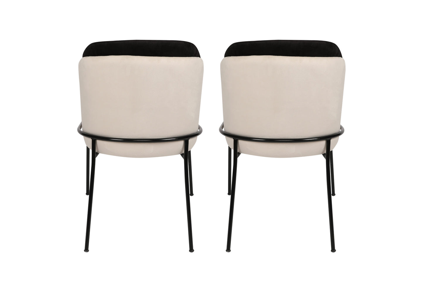 Καρέκλες Τραπεζαρίας - Σετ 2 Τεμαχίων - Μαύρο / Κρεμ | 974NMB1195
