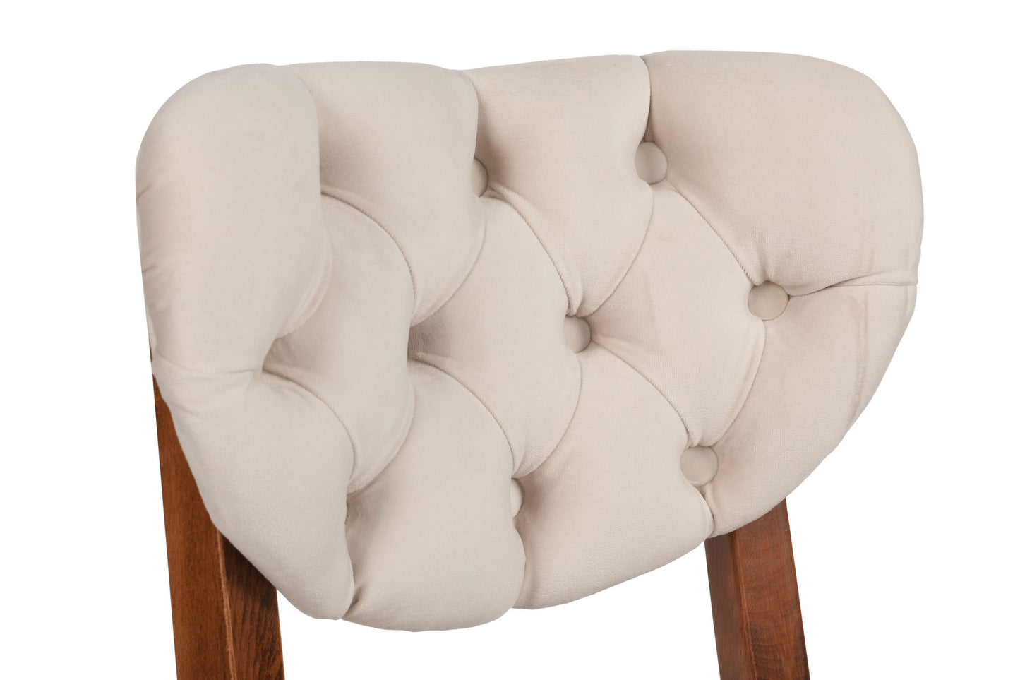 Καρέκλες Τραπεζαρίας Σετ 2 Καρέκλες Κουζίνας Καρυδιά & Μπεζ Καρέκλα με Βελούδινο Κάθισμα με Ξύλινο Πλαίσιο 974NMB1197