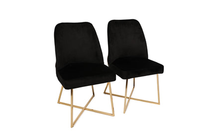 Καρέκλες Τραπεζαρίας - Σετ 2 Τεμαχίων - Gold / Μαύρο | 974NMB1202