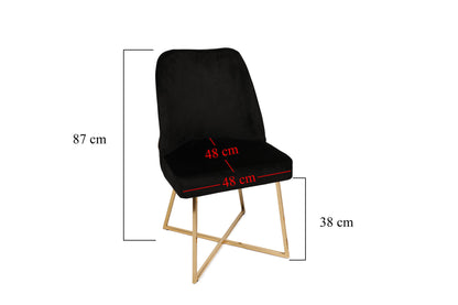 Καρέκλες Τραπεζαρίας - Σετ 2 Τεμαχίων - Gold / Μαύρο | 974NMB1202