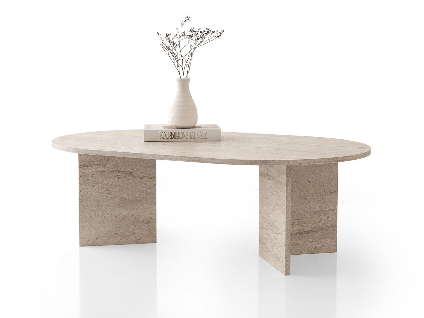 Τραπεζάκι Σαλονιού Travertine 128 x 80 x 42 εκ GR974NMB2230