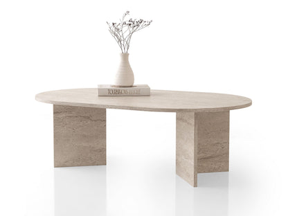 Τραπεζάκι Σαλονιού Travertine 128 x 80 x 42 εκ GR974NMB2230