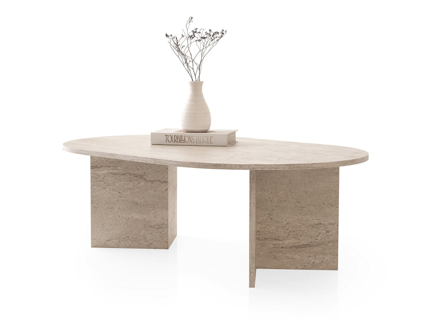 Τραπεζάκι Σαλονιού Travertine 128 x 80 x 42 εκ GR974NMB2230