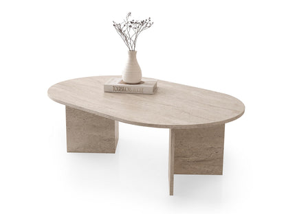Τραπεζάκι Σαλονιού Travertine 128 x 80 x 42 εκ GR974NMB2230
