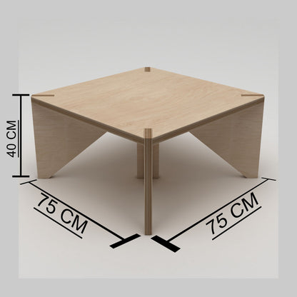 Τραπεζάκι Σαλονιού Φυσικό Wood 75 x 75 x 40 εκ GR980NPR1202