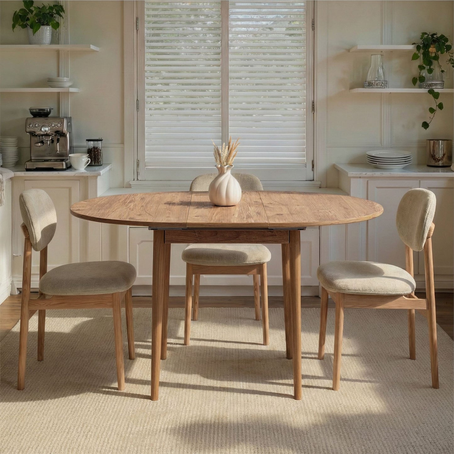 Επεκτεινόμενο Τραπέζι Κουζίνας Τραπεζαρίας Στρόγγυλο από 100 σε 131 εκ σε 5 Χρωματισμούς 993NRD1101