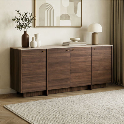 Κονσόλα Μπουφές 180x82x45 εκ Τραβερτίνο / Καρυδί Milano 993NRD1117