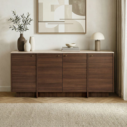 Κονσόλα Μπουφές 180x82x45 εκ Τραβερτίνο / Καρυδί Milano 993NRD1117