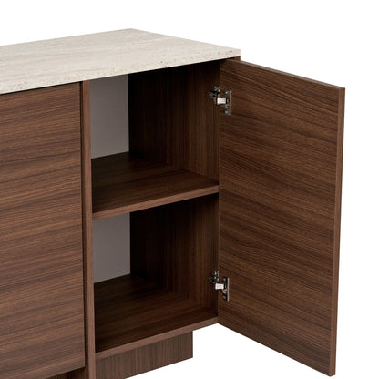 Κονσόλα Μπουφές 180x82x45 εκ Τραβερτίνο / Καρυδί Milano 993NRD1117