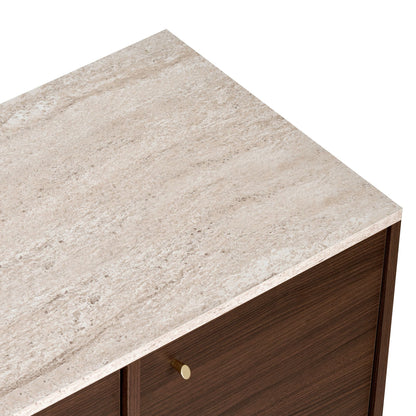 Κονσόλα Μπουφές 180x82x45 εκ Τραβερτίνο / Καρυδί Milano 993NRD1117