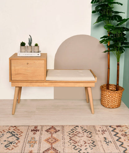 Παγκάκι Εισόδου Παπουτσοθήκη με κάθισμα Κρεβατοκάμαρας Σαλόνι Δρύς 998VOW1166