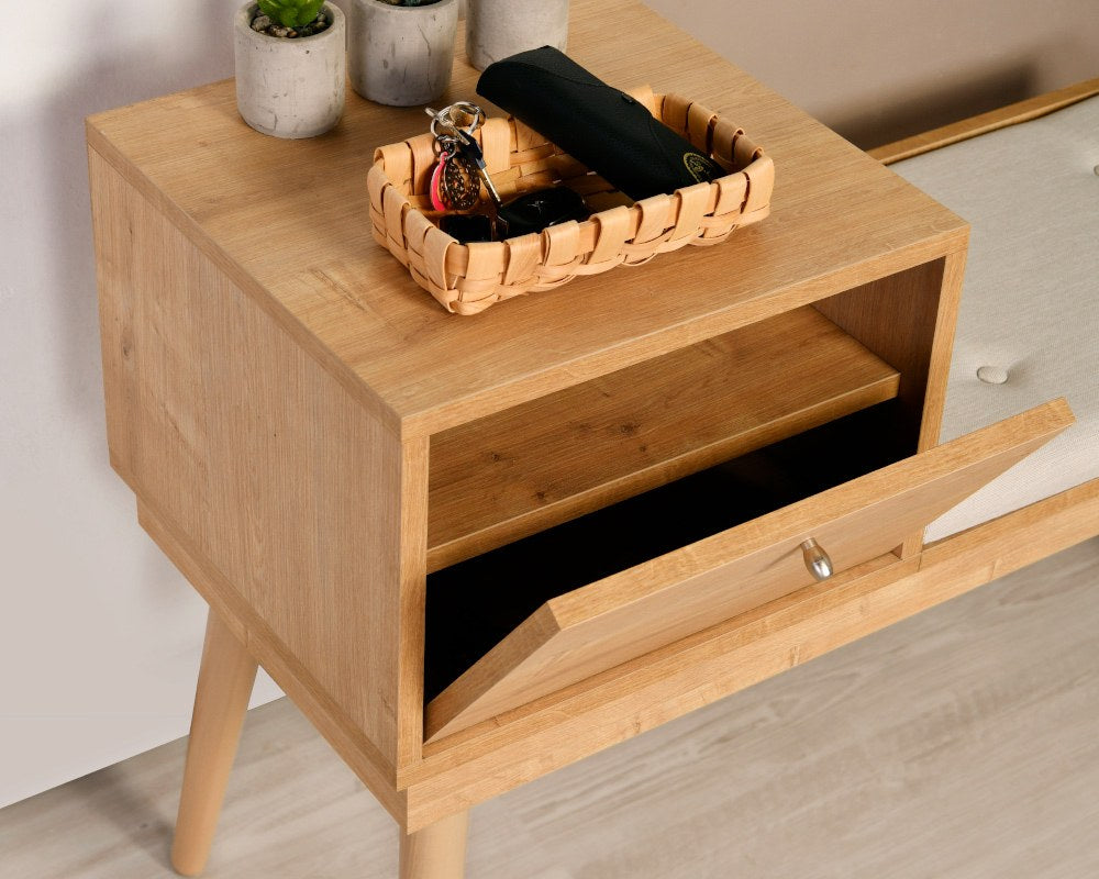 Παγκάκι Εισόδου Παπουτσοθήκη με κάθισμα Κρεβατοκάμαρας Σαλόνι Δρύς 998VOW1166