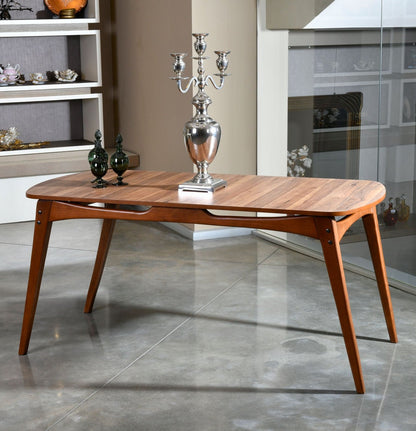 Μοντέρνο Τραπέζι Κουζίνας Τραπεζαρίας Σκανδιναβικό Σετ με 4 Καρέκλες Κρεμ Τραπέζι 160 εκ 998VOW2129