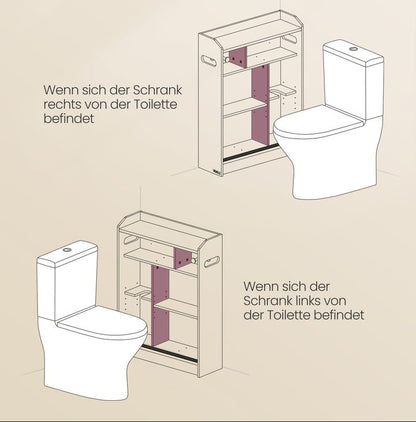 Βοηθητικό Ντουλάπι Τουαλέτας Μπάνιου Θήκη Χαρτιού Εξοικονόμησης χώρου 20 x 60 x 80 εκ. B34-BBC752W01