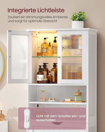 Ντουλάπι Με LED Φωτισμό Για Μπάνιο Βοηθητικό Ράφι Κουζίνας 30 x 60 x 170 εκ BB-C767W03