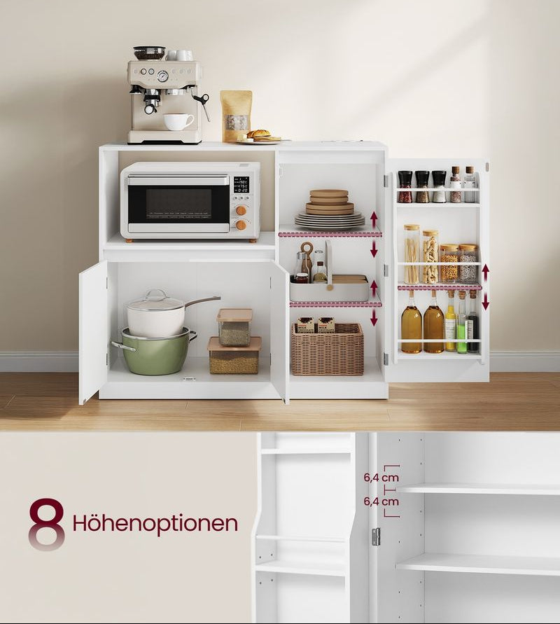 Ντουλάπι Βοηθητικό Ράφι Κουζίνας Μπουφές με Πολύπριζο 40 x 90 x 90 εκ Λευκό BB-K373WB01