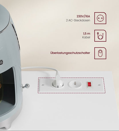 Ντουλάπι Βοηθητικό Ράφι Κουζίνας Μπουφές με Πολύπριζο 40 x 90 x 90 εκ Λευκό BB-K373WB01