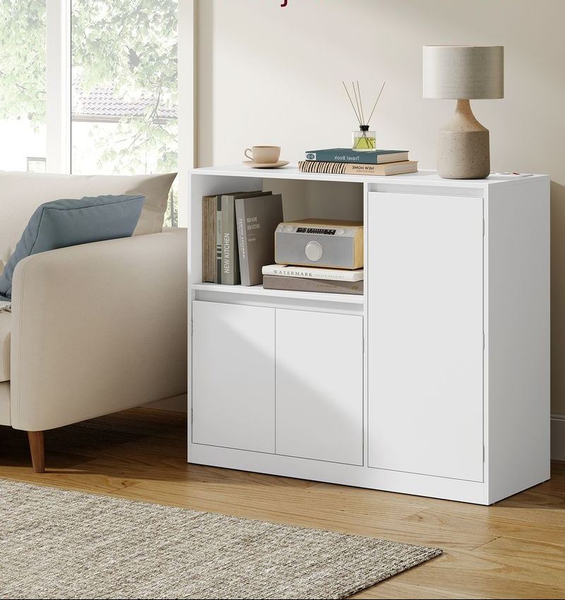 Ντουλάπι Βοηθητικό Ράφι Κουζίνας Μπουφές με Πολύπριζο 40 x 90 x 90 εκ Λευκό BB-K373WB01