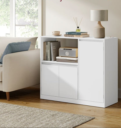 Ντουλάπι Βοηθητικό Ράφι Κουζίνας Μπουφές με Πολύπριζο 40 x 90 x 90 εκ Λευκό BB-K373WB01