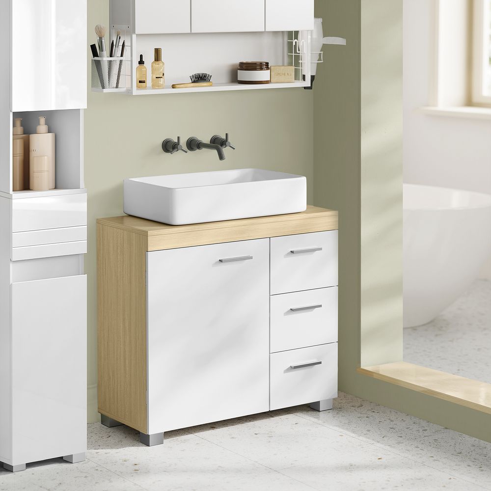 Bathroom Cabinet with Drawers Bathroom Vanity Base Cabinet White BB-K503W10