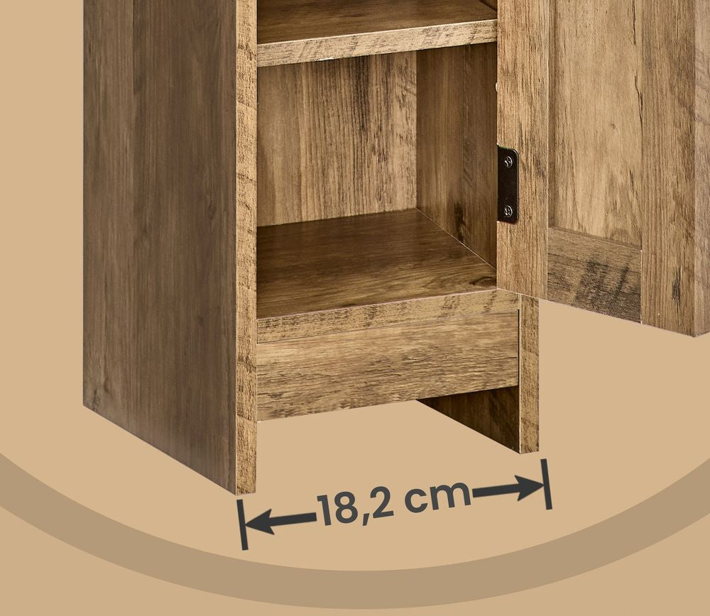 Στενό Ντουλάπι Μπάνιου 20x18x80 cm με Ρυθμιζόμενα Ράφια Ιδανικό για Μικρούς Χώρους BBK-B35310K01