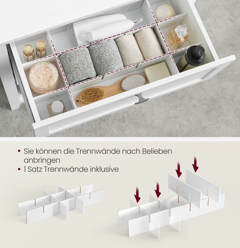 Ντουλάπι Συρταριέρα με Καλάθια Αποθήκευσης Για Μπάνιο Κρεβατοκάμαρα 30 x 60 x 80 εκ B34-BBC545W02