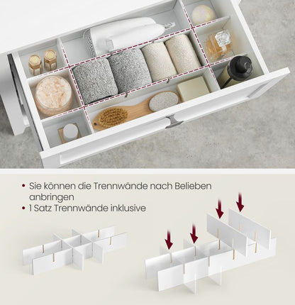 Ντουλάπι Συρταριέρα με Καλάθια Αποθήκευσης Για Μπάνιο Κρεβατοκάμαρα 30 x 60 x 80 εκ B34-BBC545W02