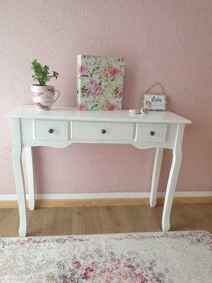 Τραπέζι Κονσόλα Λευκό Έπιπλο Τουαλέτα Υπνοδωματίου με Συρτάρια 1241143