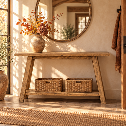 Τραπέζι Κονσόλα Εισόδου Ξύλινη Ρουστίκ 140x35x85 εκ 95242