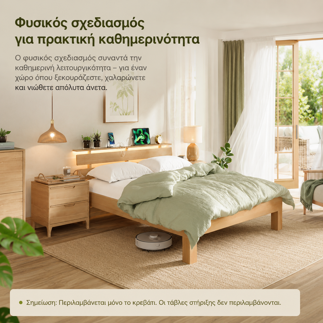 Κρεβάτι από Μασίφ Ξύλο Οξιάς