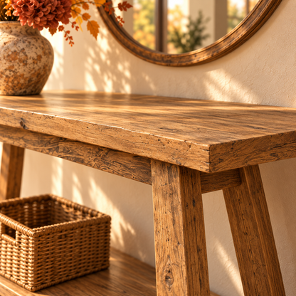 Τραπέζι Κονσόλα Εισόδου Ξύλινη Ρουστίκ 140x35x85 εκ 95242