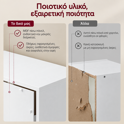 Ψηλή Βιβλιοθήκη Λευκή Αποθήκευσης με Ρυθμιζόμενα Ράφια με 5 Επίπεδα  24x32x146εκ.  LB-C501WB01
