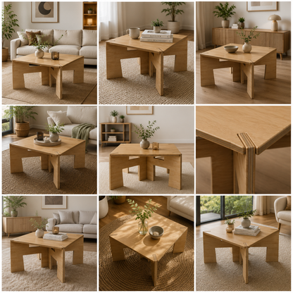 Τραπεζάκι Σαλονιού Φυσικό Wood 75 x 75 x 40 εκ GR980NPR1203
