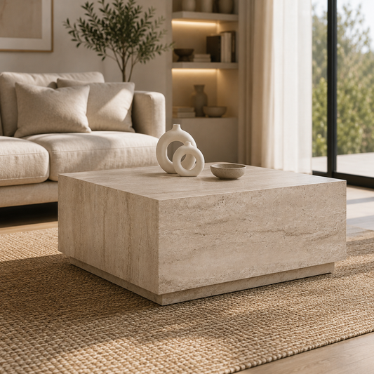 Τραπεζάκι Σαλονιού Travertine 90 x 90 x 35,5 εκ GR974NMB2229